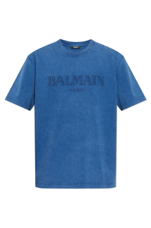 Tシャツ・カットソー BALMAIN FW25 T-SHIRT CON LOGO (BF1EF005BB02 EAB) T-shirt with Balmain Paris print multicolor multicolor